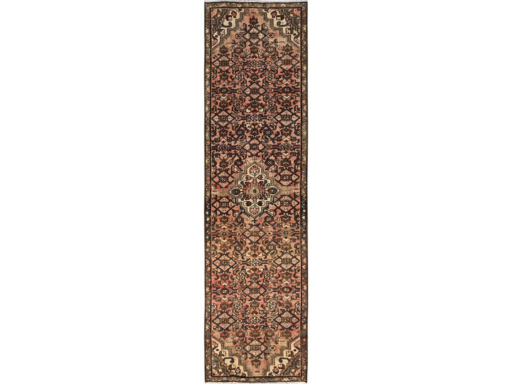 2'7" x 10'3" Vintage Hand Knotted Pink Wool Runner Oriental Rug - MOA1021747