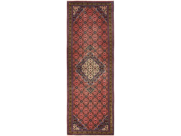 3'2" x 9'2" Vintage Hand Knotted Red Wool Runner Oriental Rug - MOA1021748