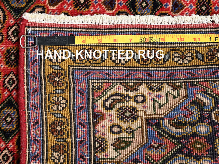 3'2" x 9'2" Vintage Hand Knotted Red Wool Runner Oriental Rug - MOA1021748