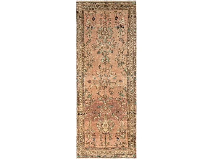 3'4" x 9'0" Vintage Hand Knotted Brown Wool Runner Oriental Rug - MOA1021751