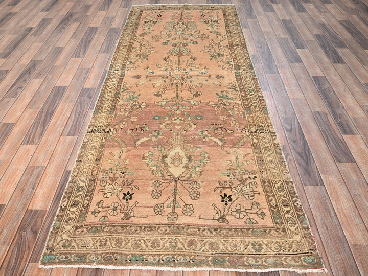 3'4" x 9'0" Vintage Hand Knotted Brown Wool Runner Oriental Rug - MOA1021751