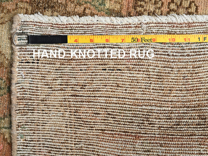 3'4" x 9'0" Vintage Hand Knotted Brown Wool Runner Oriental Rug - MOA1021751
