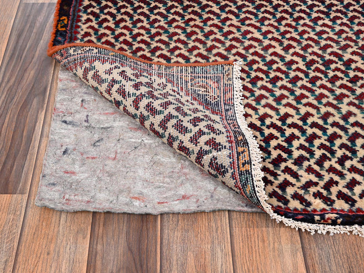 3'0" x 8'10" Vintage Hand Knotted Ivory Wool Runner Oriental Rug - MOA1021753
