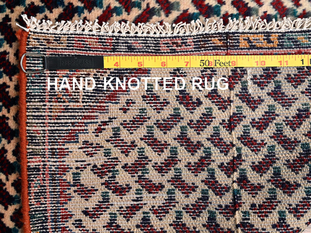 3'0" x 8'10" Vintage Hand Knotted Ivory Wool Runner Oriental Rug - MOA1021753