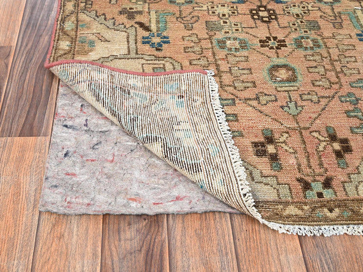 2'10" x 12'3" Vintage Hand Knotted Pink Wool Runner Oriental Rug - MOA1021754