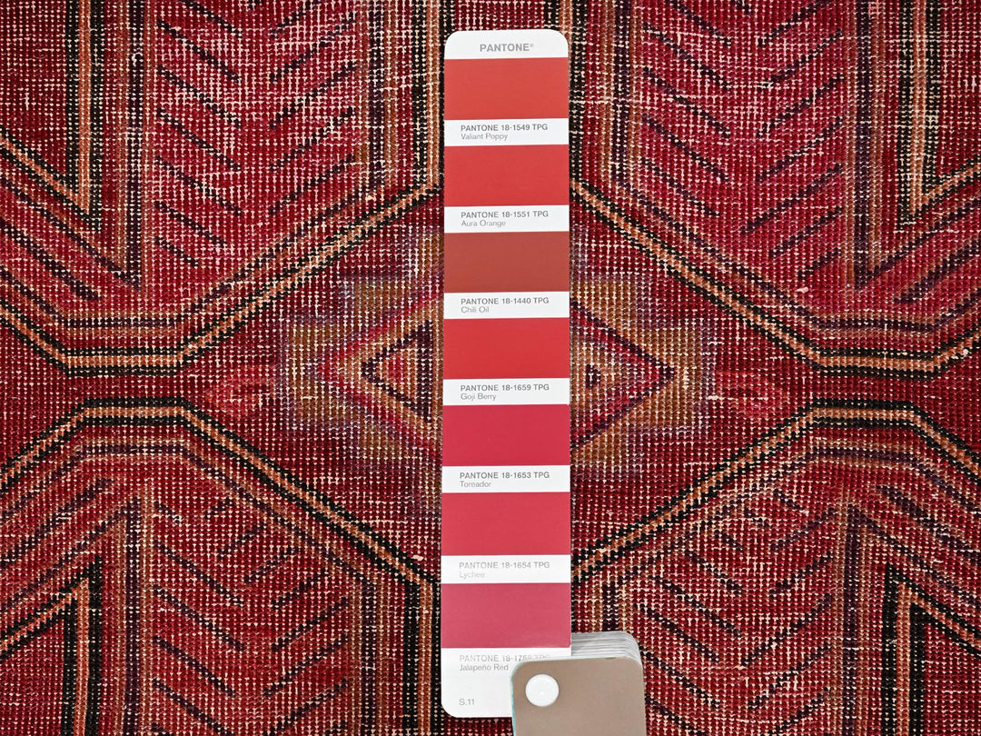 2'11" x 8'10" Vintage Hand Knotted Red Wool Runner Oriental Rug - MOA1021755