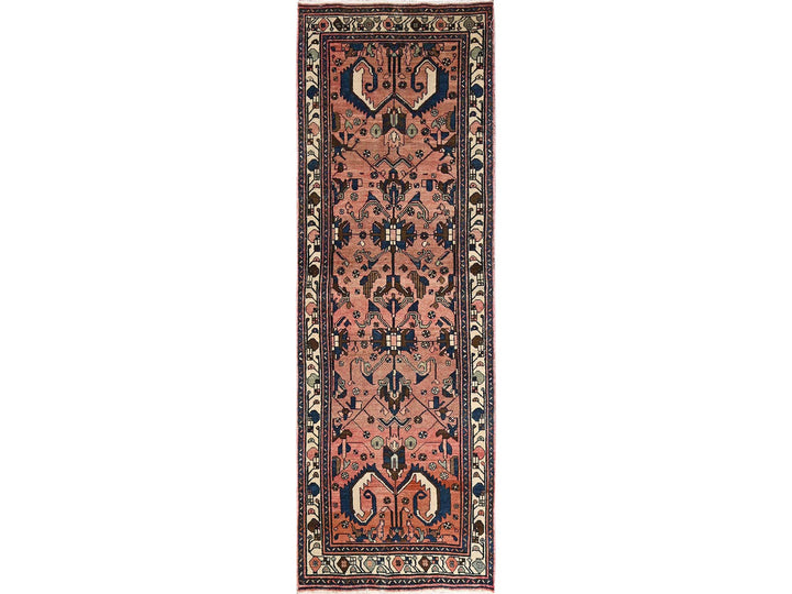 3'1" x 9'9" Vintage Hand Knotted Pink Wool Runner Oriental Rug - MOA1021761