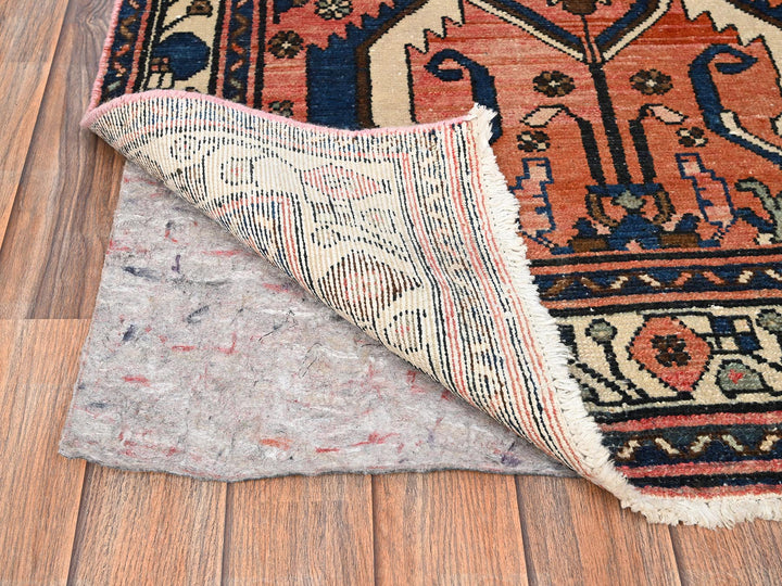 3'1" x 9'9" Vintage Hand Knotted Pink Wool Runner Oriental Rug - MOA1021761