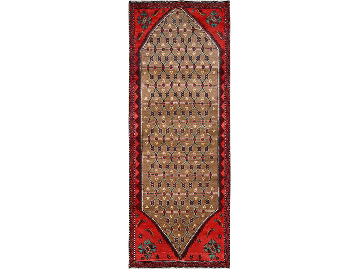 3'0" x 8'2" Vintage Hand Knotted Brown Wool Runner Oriental Rug - MOA1021762