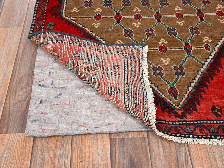 3'0" x 8'2" Vintage Hand Knotted Brown Wool Runner Oriental Rug - MOA1021762