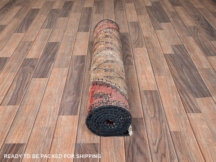 3'0" x 8'2" Vintage Hand Knotted Brown Wool Runner Oriental Rug - MOA1021762