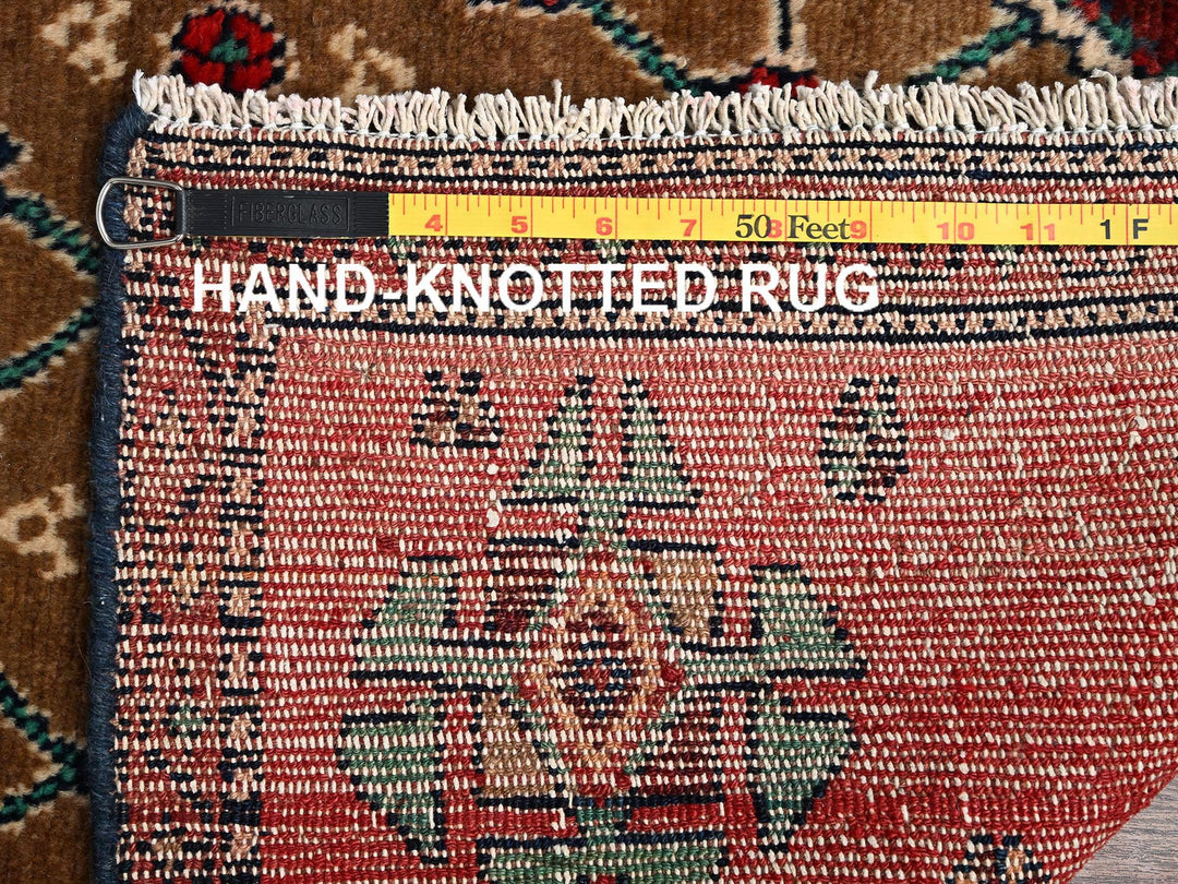3'0" x 8'2" Vintage Hand Knotted Brown Wool Runner Oriental Rug - MOA1021762