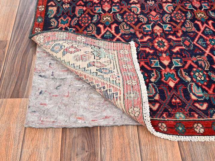 2'10" x 8'6" Vintage Hand Knotted Blue Wool Runner Oriental Rug - MOA1021763