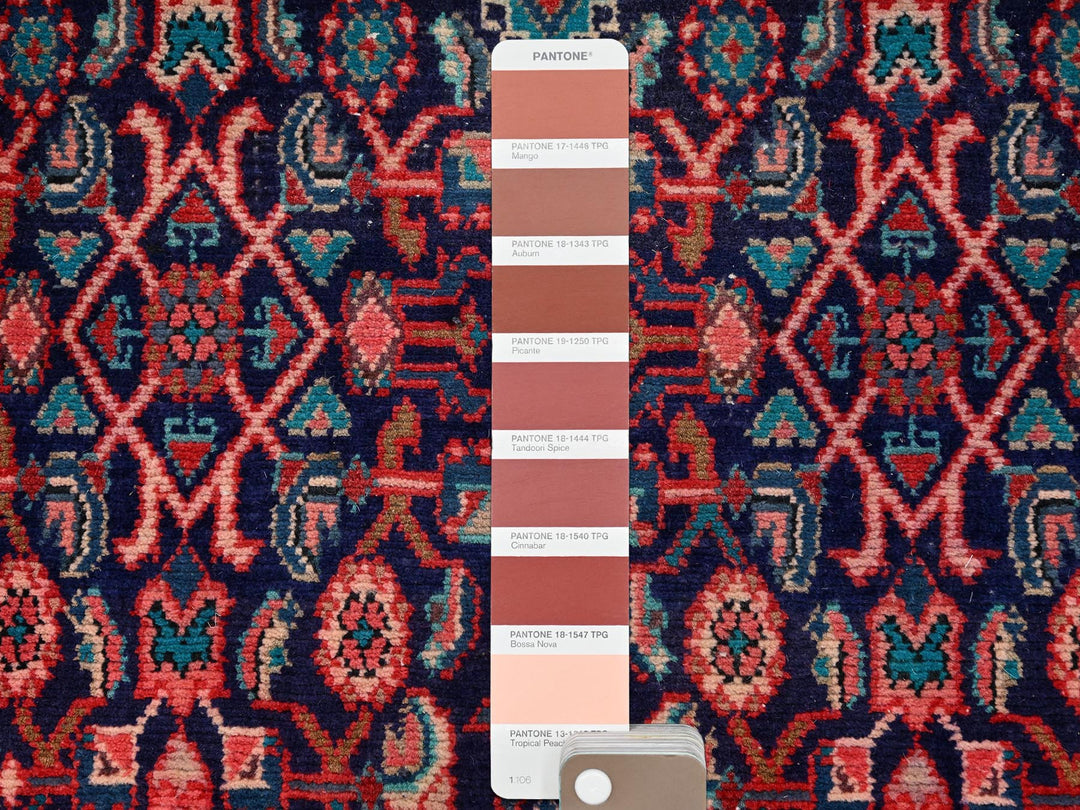 2'10" x 8'6" Vintage Hand Knotted Blue Wool Runner Oriental Rug - MOA1021763