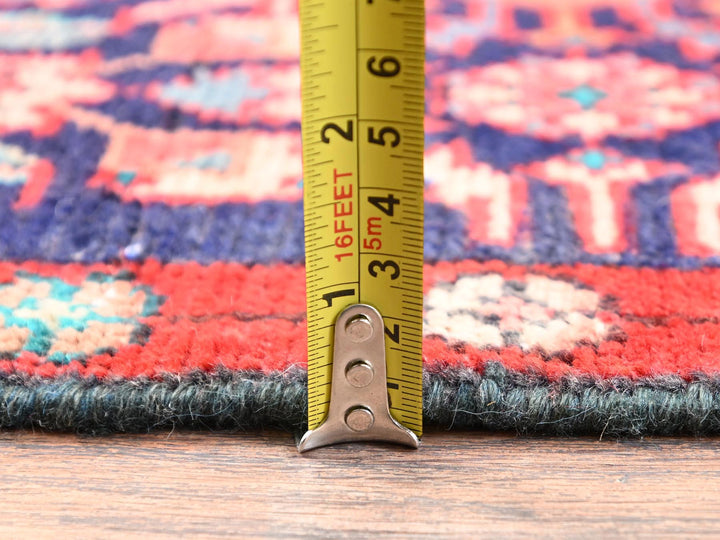 2'10" x 8'6" Vintage Hand Knotted Blue Wool Runner Oriental Rug - MOA1021763