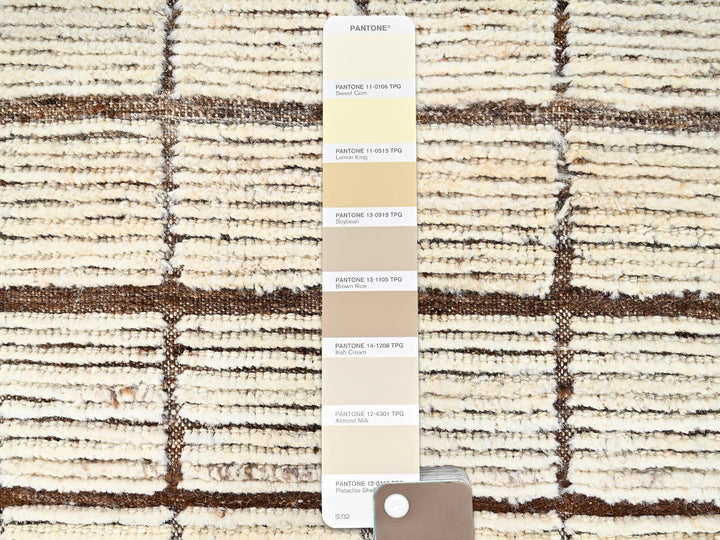 2'9" x 9'5" New Hand Knotted Ivory Wool Runner Oriental Rug - MOA1021765