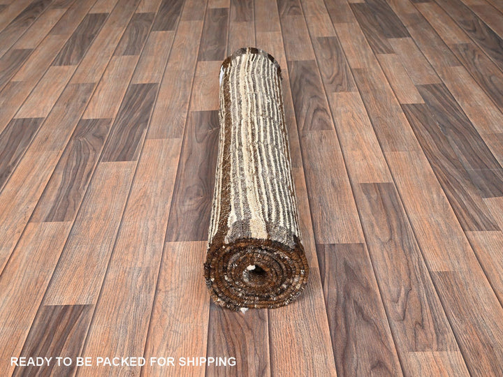 2'9" x 9'5" New Hand Knotted Ivory Wool Runner Oriental Rug - MOA1021765