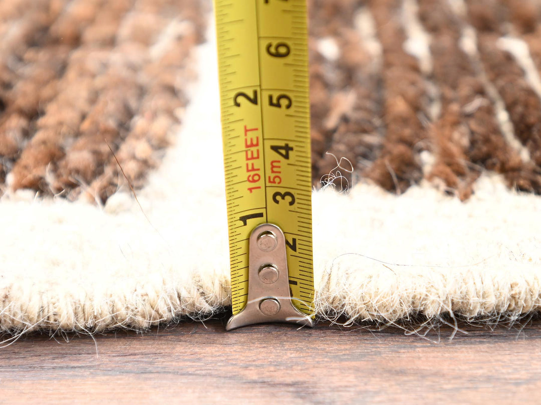 2'7" x 7'9" New Hand Knotted Brown Wool Runner Oriental Rug - MOA1021769