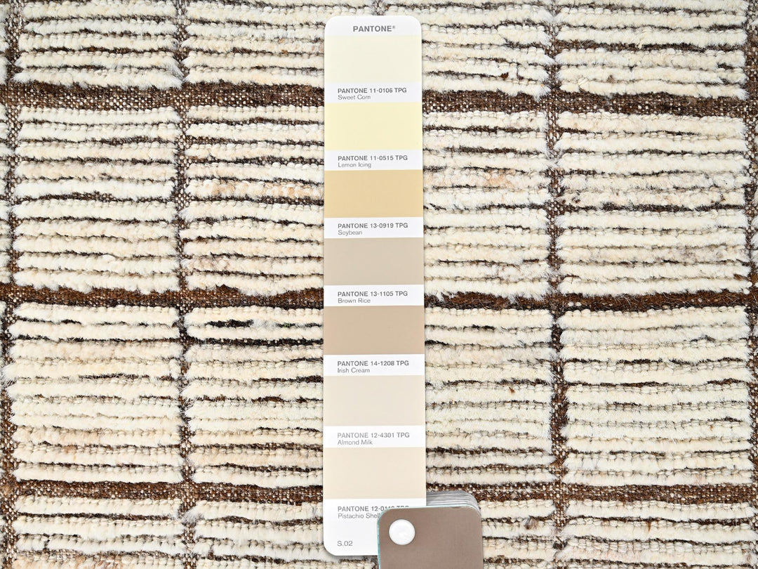 2'8" x 9'6" New Hand Knotted Ivory Wool Runner Oriental Rug - MOA1021770