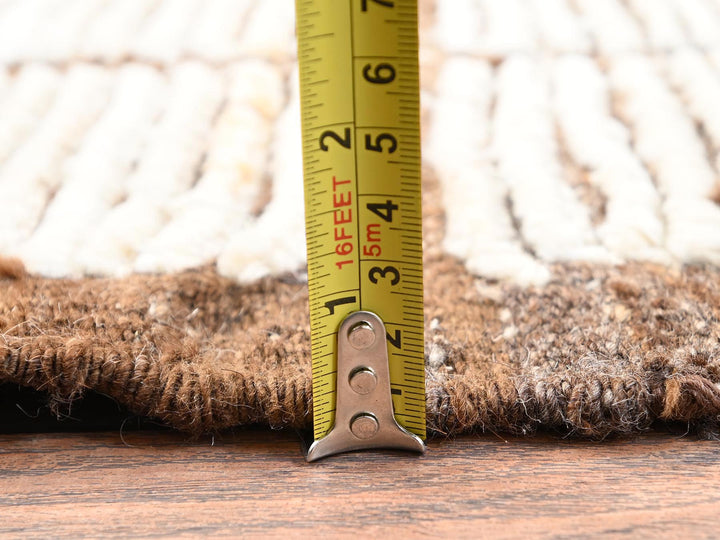 2'8" x 9'6" New Hand Knotted Ivory Wool Runner Oriental Rug - MOA1021770