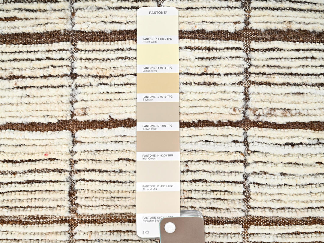 2'8" x 9'5" New Hand Knotted Ivory Wool Runner Oriental Rug - MOA1021771