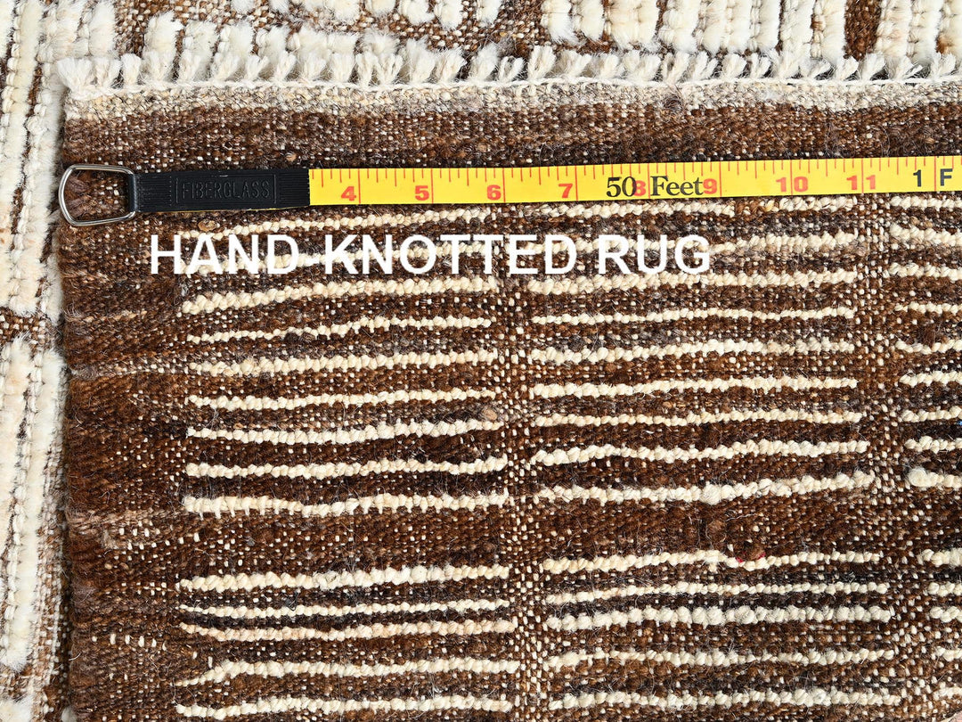 2'8" x 9'5" New Hand Knotted Ivory Wool Runner Oriental Rug - MOA1021771