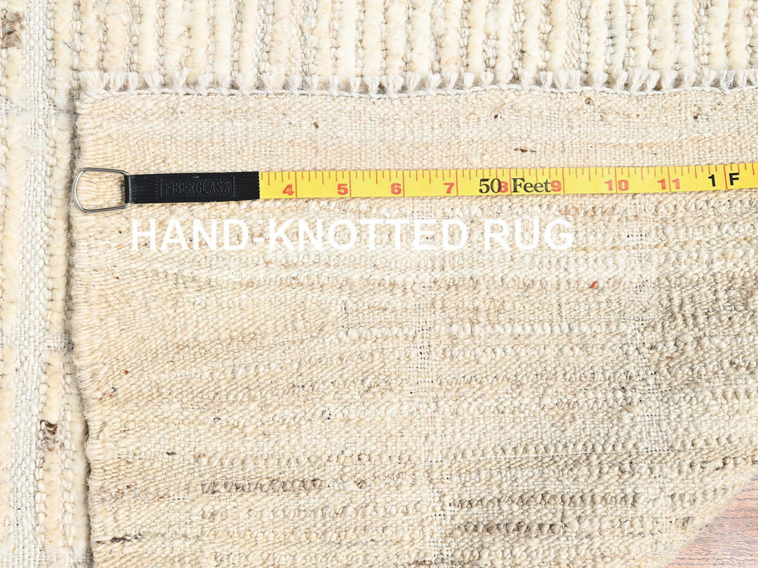 2'5" x 2'9" New Hand Knotted Ivory Wool Rectangle Oriental Rug - MOA1021780