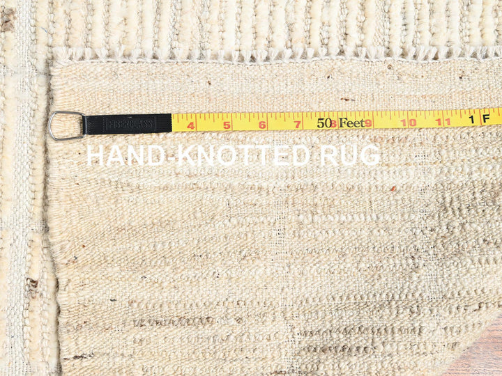 2'5" x 2'9" New Hand Knotted Ivory Wool Rectangle Oriental Rug - MOA1021780