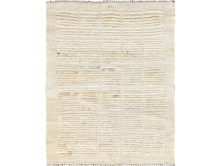 2'3" x 2'9" New Hand Knotted Ivory Wool Rectangle Oriental Rug - MOA1021781