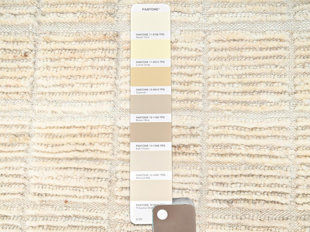 2'3" x 2'9" New Hand Knotted Ivory Wool Rectangle Oriental Rug - MOA1021781