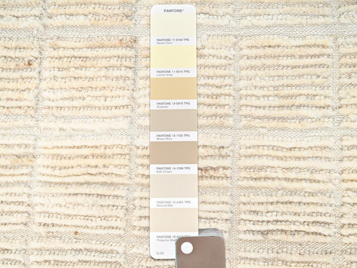 2'3" x 2'9" New Hand Knotted Ivory Wool Rectangle Oriental Rug - MOA1021781