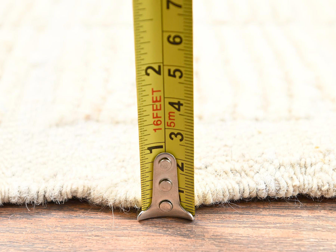 2'3" x 2'9" New Hand Knotted Ivory Wool Rectangle Oriental Rug - MOA1021781