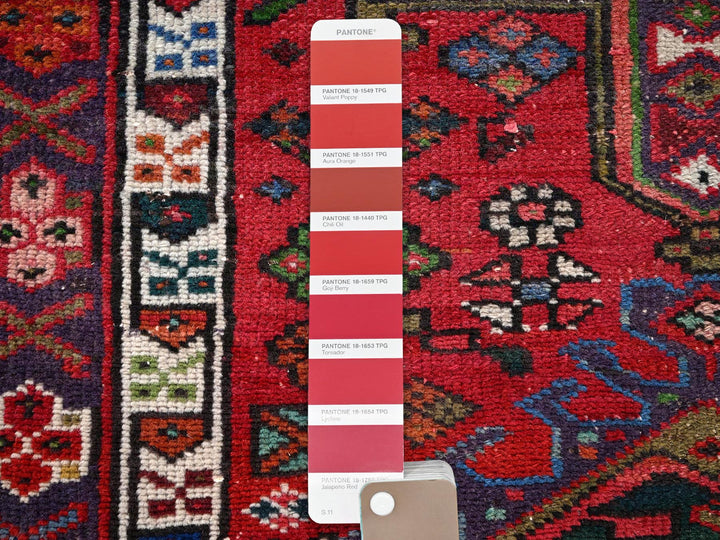 3'0" x 12'9" Vintage Hand Knotted Red Wool Runner Oriental Rug - MOA1021783