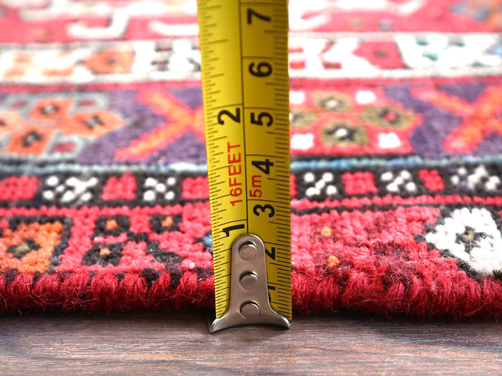 3'0" x 12'9" Vintage Hand Knotted Red Wool Runner Oriental Rug - MOA1021783
