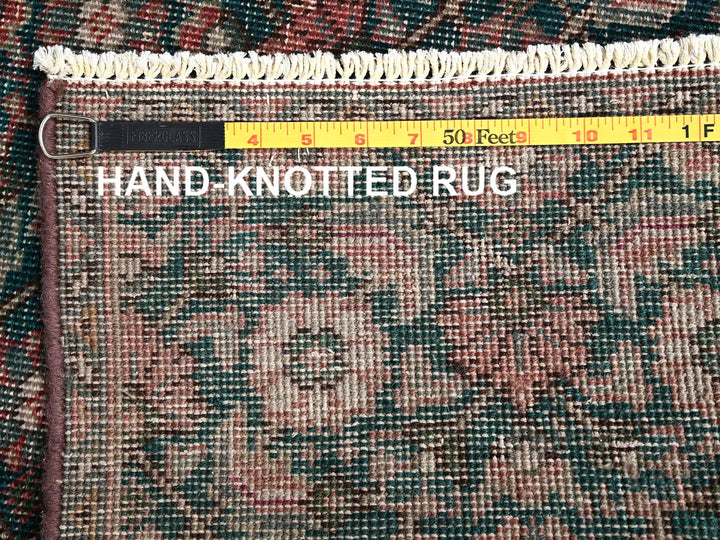 2'8" x 8'5" Vintage Hand Knotted Green Wool Runner Oriental Rug - MOA1021784
