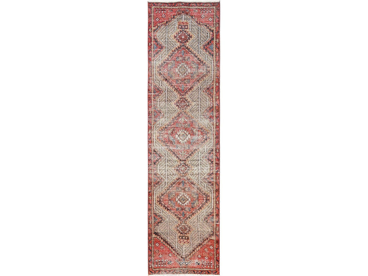 2'4" x 9'1" Vintage Hand Knotted Ivory Wool Runner Oriental Rug - MOA1021785