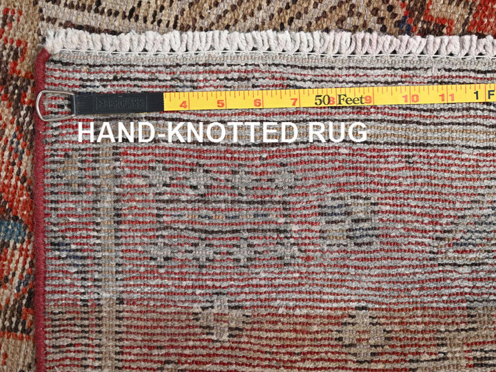 2'4" x 9'1" Vintage Hand Knotted Ivory Wool Runner Oriental Rug - MOA1021785