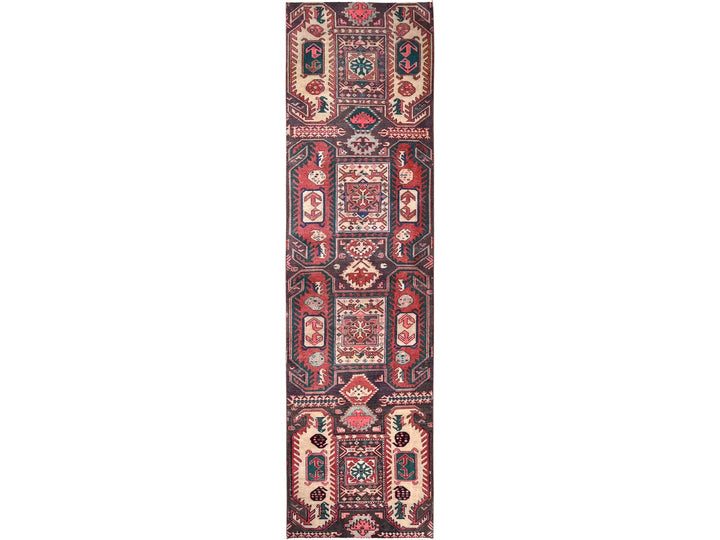 2'4" x 9'5" Vintage Hand Knotted Purple Wool Runner Oriental Rug - MOA1021787