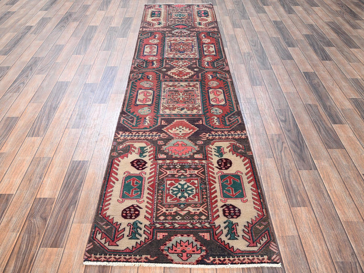 2'4" x 9'5" Vintage Hand Knotted Purple Wool Runner Oriental Rug - MOA1021787