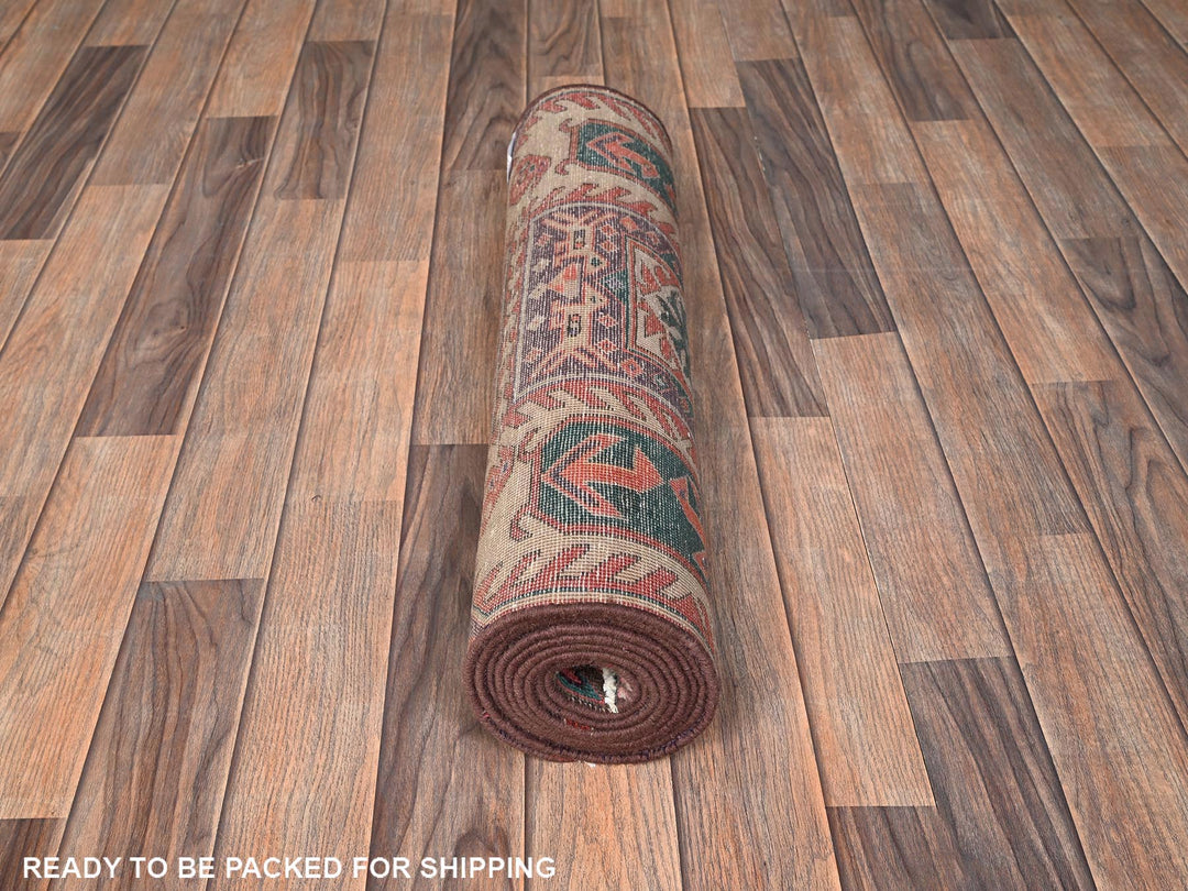 2'4" x 9'5" Vintage Hand Knotted Purple Wool Runner Oriental Rug - MOA1021787