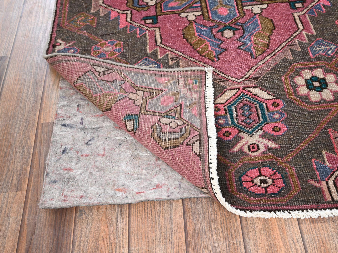 2'11" x 9'8" Vintage Hand Knotted Brown Wool Runner Oriental Rug - MOA1021791