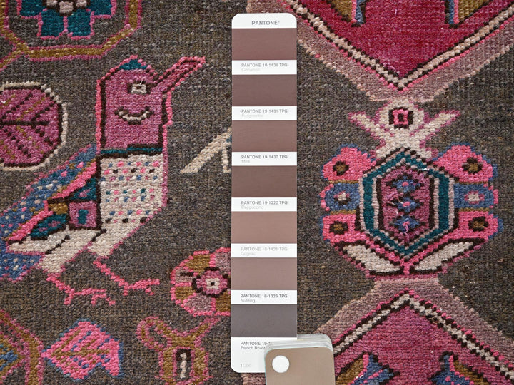 2'11" x 9'8" Vintage Hand Knotted Brown Wool Runner Oriental Rug - MOA1021791