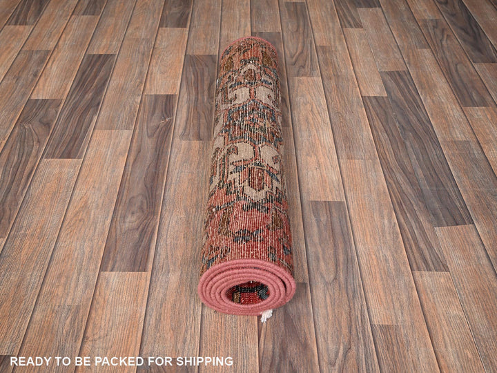 2'6" x 6'3" Vintage Hand Knotted Red Wool Runner Oriental Rug - MOA1021794