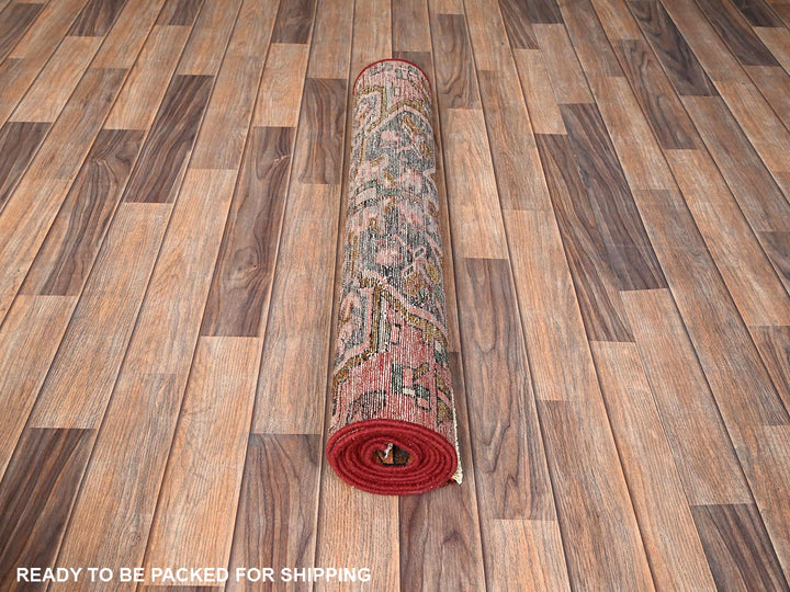 2'10" x 9'9" Vintage Hand Knotted Red Wool Runner Oriental Rug - MOA1021800