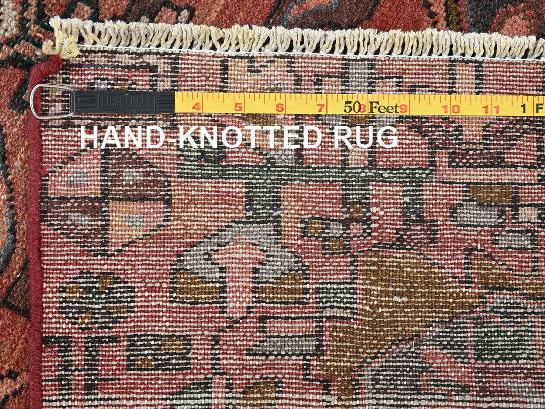 2'10" x 9'9" Vintage Hand Knotted Red Wool Runner Oriental Rug - MOA1021800