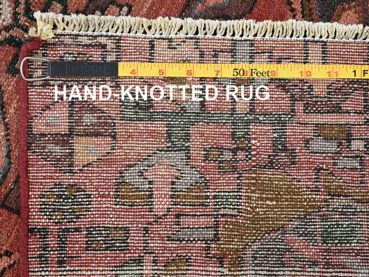 2'10" x 9'9" Vintage Hand Knotted Red Wool Runner Oriental Rug - MOA1021800