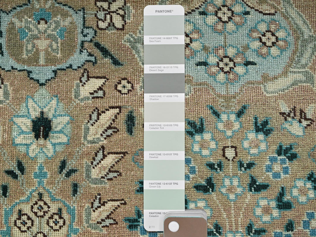 2'5" x 12'11" Vintage Hand Knotted Brown Wool Runner Oriental Rug - MOA1021801