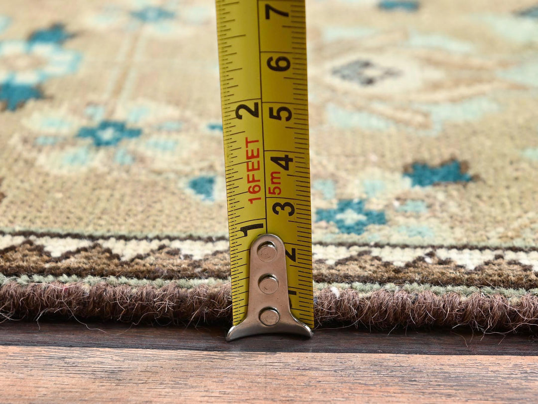 2'5" x 12'11" Vintage Hand Knotted Brown Wool Runner Oriental Rug - MOA1021801