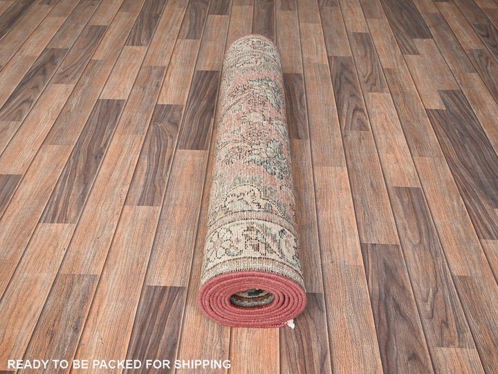 3'2" x 10'11" Vintage Hand Knotted Red Wool Runner Oriental Rug - MOA1021803