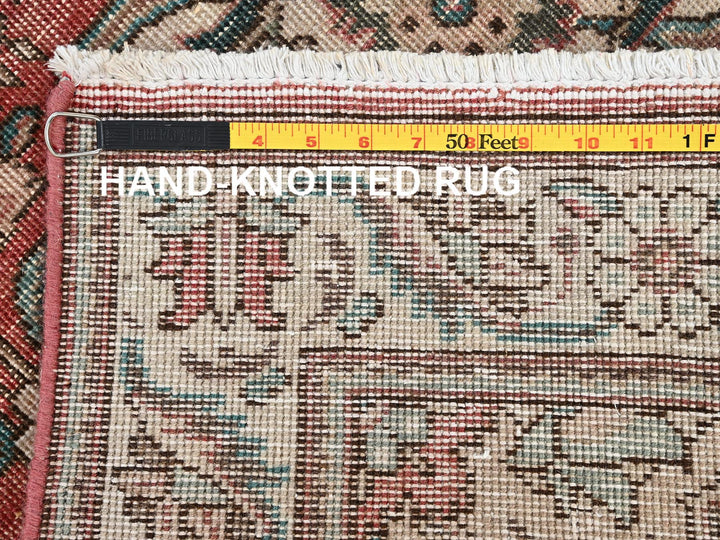 3'2" x 10'11" Vintage Hand Knotted Red Wool Runner Oriental Rug - MOA1021803